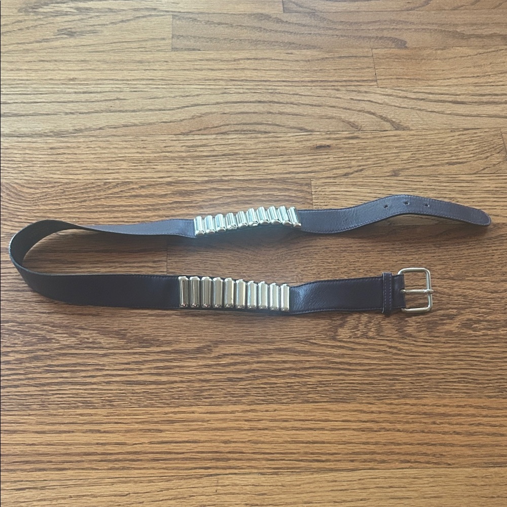 Escada Vintage Dark Purple Belt with Silver Accents